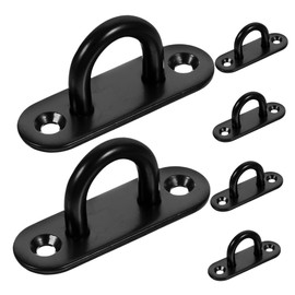 GRIRIW 6Pcs Heavy Duty Stainless Steel U Hooks for Ceiling and Wall Mounting Durable Oval Shaped Anchors for Punching Bags Swings and Plant Baskets User Friendly Installation