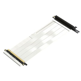 LINKUP - Ultra PCIe 4.0 X16 Riser Cable [RTX4090 RX6950XT x570 Z690 Tested] Shielded PCI Express Gen4 Reverse PCIE Connector w/270 Degree Socket (24cm/9.44") Compatible with NZXT H1 w/o Screw┃White