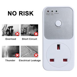 Automatic Voltage Protector Socket Switcher AC 220V Power Surge Safe Protector UK Plug Socket Refrigerator Protect (1)