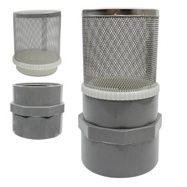 AIMCOCO 2" Stainless Steel Filter Cover Connected to 2 inch/DN50 Grey PVC Filter Water Pipe, Suction Strainers Used to Remove Debris and Reduce Solid Entry（1pcs）
