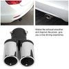 Car modified double exhaust rear pipe, stainless steel universal silencer,