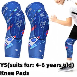Nuyoah Space-Themed Youth Knee Pads for Kids – Protective Gear for Sports, Knee Sleeves for Boys & Girls, Perfect for Basketball, Football, Soccer, Skateboarding, and More! - Color: YS(suits for: 4-6 years old)
