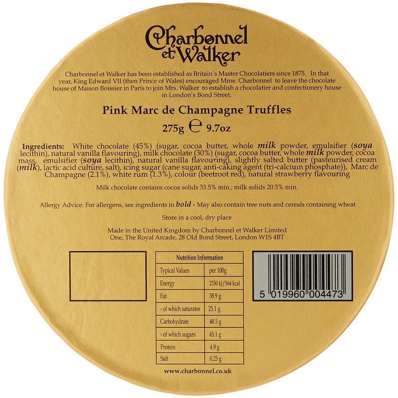 Charbonnel et Walker Double Layer Pink Marc de Champagne Truffles