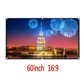 Tiardey 60 inch Projection Screen 16:9 HD Foldable Metal anti-light Portable Projector Movies Screen for Home theater, KTV entertainment and movie game projection
