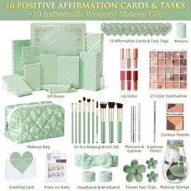 Teen Girl Gifts Trendy Stuff Set - 10 Pcs Wrapped Graduation Gift Basket for Teenage Girls, Makeup Gift Box w/Positive Affirmation Cards & Empowering Challenges, Birthday Gifts for Tween & Teen Girls