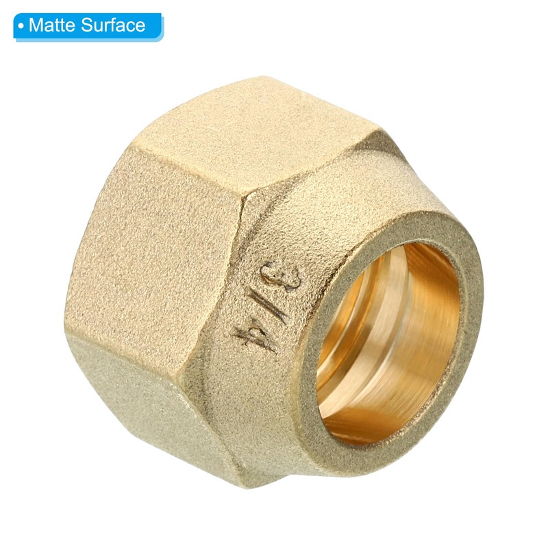 PATIKIL 3/4" Brass Flare Nut, 5pcs SAE 45 Degree Copper