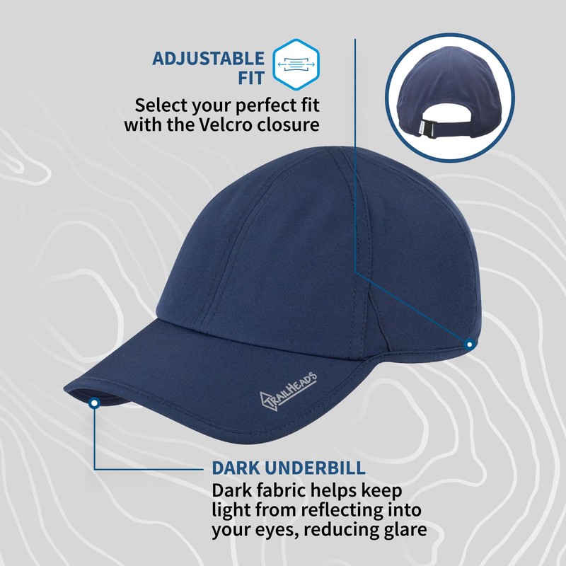 TrailHeads Men's Running Cap with UV Protection, Lightweight & Quick
