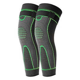 Thayakii 1 Pair Knee Pads with Fixed Straps, Knee Pads Under Pressure Men and Women, Warm Knee Pads for Sports (Green)