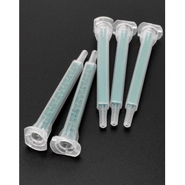 QWORK Static Mixing Nozzle Tip, 50 Pcs Mixing Epoxy Adhesive Applicator Nozzle,Mixer Plastic Resin Mixing Tip for AB Gun 50ml/1.7oz(1:1/1:2Ratio)