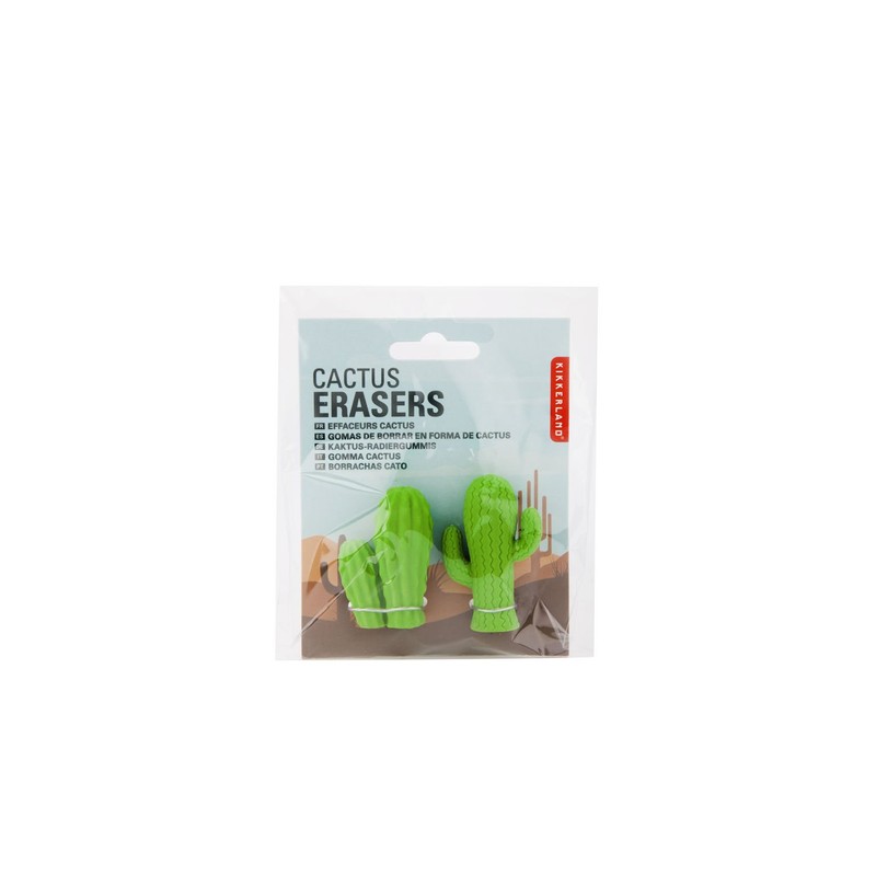 Kikkerland Cactus Erasers, Set of 2 (ER56)