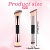 2 Pcs Dual-Ended Makeup Brushes Angled Foundation Brushes Flat Concealer
