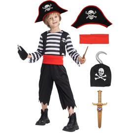 IKALI Pirate Costume for Kids Boys,Toddler Pirate Role Play Dress Up