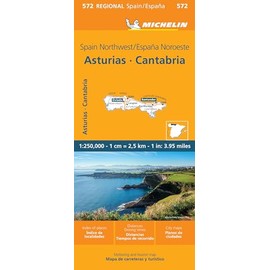 Michelin Map Spain: Northwest, Asturias, Cantabria Map 572