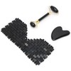 3pcs Obsidian Facial Roller Gua Sha Board Therapy Blindfold Beauty