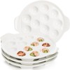 Okllen 4 Pack Ceramic Escargot Plates with 12 Holes and