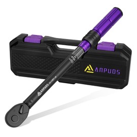 ANPUDS 1/2 Inch Drive Click Torque Wrench,10-170 Ft-Lb/13.6-230.5 Nm, Dual-direction Adjustable Torque Wrench with Dual Range Scales, 72 Tooth, ±3% High Precision for Moto, Car Maintenance
