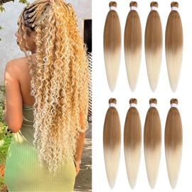Xtrend 30 Inch EZ Braids 8Packs Pre-Stretched EZ Braiding Hair Extensions for Box Braids (8Packs,27613#)