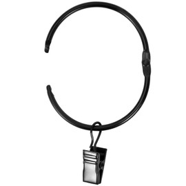 34 PCS Openable Curtain Rings with Clips, 1.25-Inch Inner Diameter Open Drapery Clips with Hooks Fit UP to 1.0" Diameter Curtain Rods, Hooks for Hanging Drapes Hat Bows (1.25" I D Set of 34)