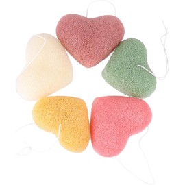 POPETPOP 15 Piezas Lavado de cara en forma de corazón rostro esponja de maquillaje esponjas almohadillas de esponja para la cara bocanadas de limpieza en forma de corazon Maleza