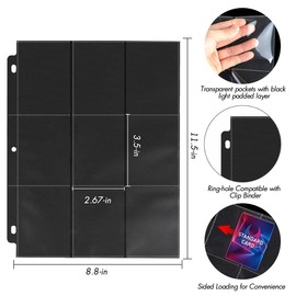 900 Pockets Trading Baseball Card Sleeves Binder, 50 Pages Double-Sided Protector Sports Card Binder Fit for MTG YU-GI-OH Cards, Football Cards, Game Cards, Standard Sized Cards for 3-Ring Binder