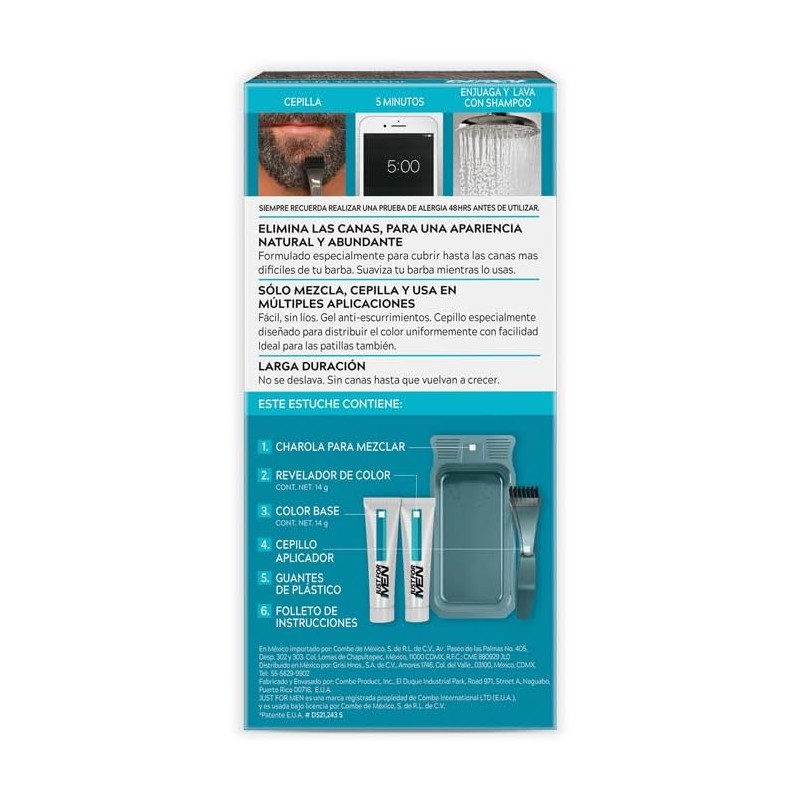 Just For Men Tinte en Gel Barba y Bigote, Castaño