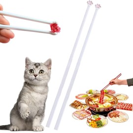 Cat Paw Chopsticks,Cute Chopsticks for Girls,Reusable Non-Slip Pink Chop/Sticks with Cute Paw Print Design,Reusable Non-SlipChopsticks,Chop Sticks Cat ,UniqueCute Pink Paw Prints ,Gift for CatLovers