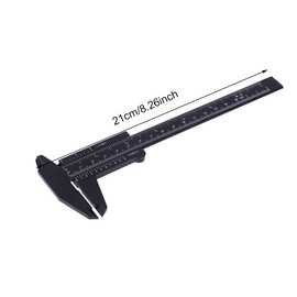 Penta Angel 2Pcs Plastic Caliper Inch/Metric 6Inch 150mm Mini Caliper Double Scale Ruler Measuring Tool for Student (Gray and Black)