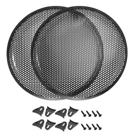 sourcing map 12 Inch Speaker Waffle Grill Metal Mesh Audio Subwoofer Protection Cover with Clips Screws Pack of 2