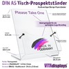 DIN A5 Design Table Brochure Stand "Deluxe" – High-Quality Flyer