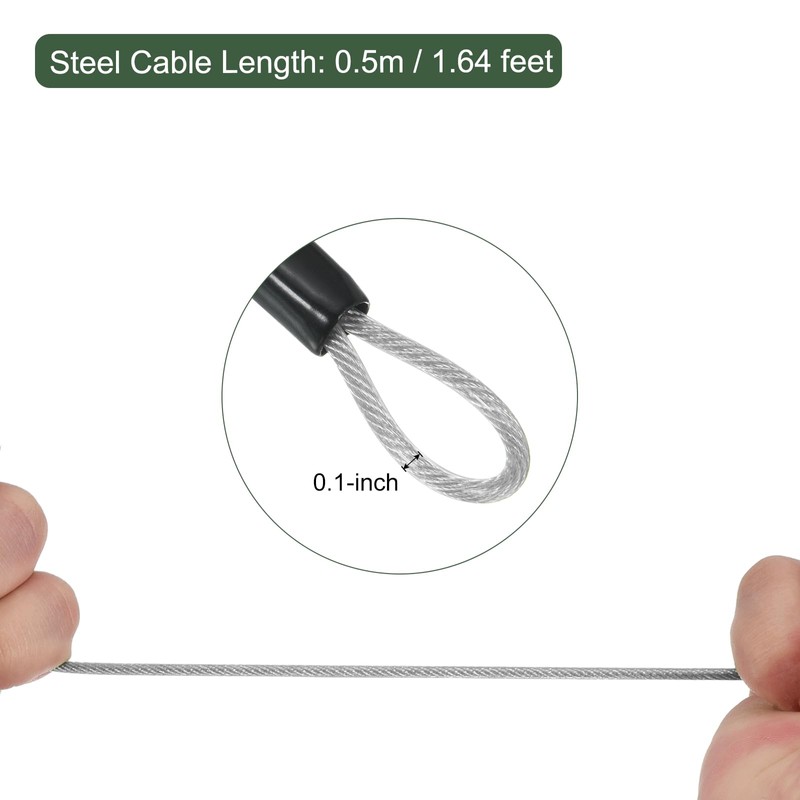 YOKIVE 1 Set 3 Digit Combination Padlock with Security Cables,