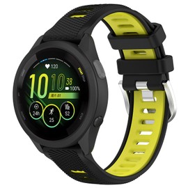 Nacorulu Compatible With Garmin vivoactive 4 Bands,22mm Double Color Soft Silicone Replacement Band for Garmin Venu 3 / Galaxy Watch 3 45MM / Gear S3 Classic Frontier (Black Yellow)