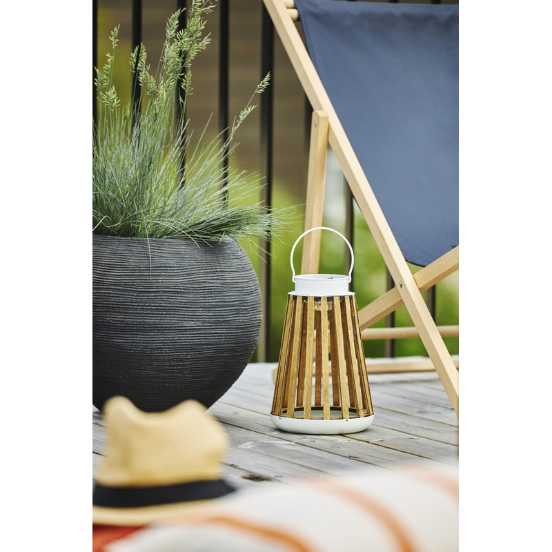 Star LED Solar Lantern 'Catania', Wood/Metal, 19 x 28 cm