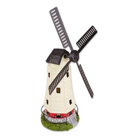 Zingz & Thingz Day & Night Garden Décor Solar Statue Figurine, 16.75x8x21.125, Windmill Lighthouse