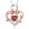 Dorunmo Infinity Heart Necklace 925 Sterling Silver Red Garnet Rose