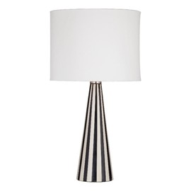 Bassett Mirror Company Cocos Table Lamp in Black and White Resin