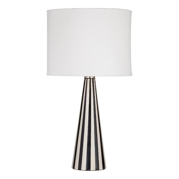Bassett Mirror Company Cocos Table Lamp in Black and White
