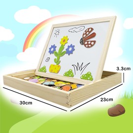 EACHHAHA Pack of 100 Wooden Magnetic Puzzles, Animal Pattern Painting Game, Educational Toy for Wooden Drawing Boards, Rich Patterns, Free Combination, Developing Imagination, for Children Aged 3 4 5