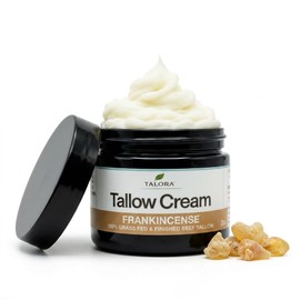 Tallow Cream: Frankincense | 100% Grass-Fed & Finished Beef Suet Tallow with Organic Jojoba Oil | Deep Moisture Cream | All-Natural Multipurpose Skincare for Dry & Sensitive Skin (2oz)