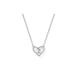 Kendra Scott Womens Heart Letter Z Short Pendant Necklace Silver Ivory Mother Of Pearl One Size One Size
