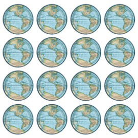 Beistle Bon Voyage Plates 16 Piece World Traveler Party Supplies Going Away Retirement Decorations Tableware, 9", Blue/Light Blue/Green/Yellow