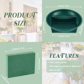 Sabary 12 Pack Large Size 6.3 Inch Floral Foam Round Bowls for Flower Arrangements Round Floral Supplies Flower Foam with Bowl Kit with Floral Foam Blocks for Table Party Wedding Festival Flower