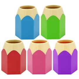 TEHAUX 5pcs Pencil Shape Pen Holder Makeup Brush Storage Holder Organizer for Desk