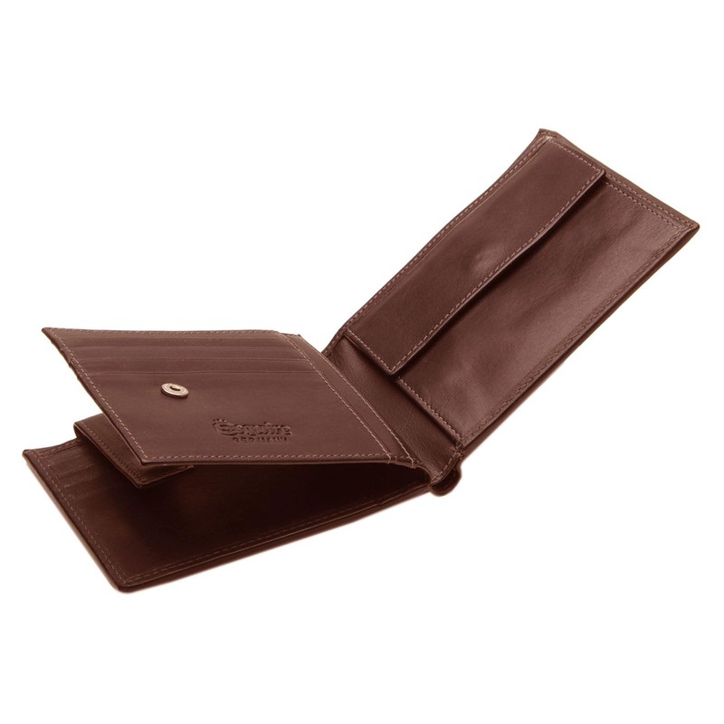 Esquire Dallas Leather Wallet 12 cm, brown, rfid wallet