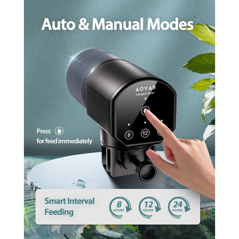 Automatic Fish Feeder Dispenser for Aquarium: 200ml Large Capacity Auto