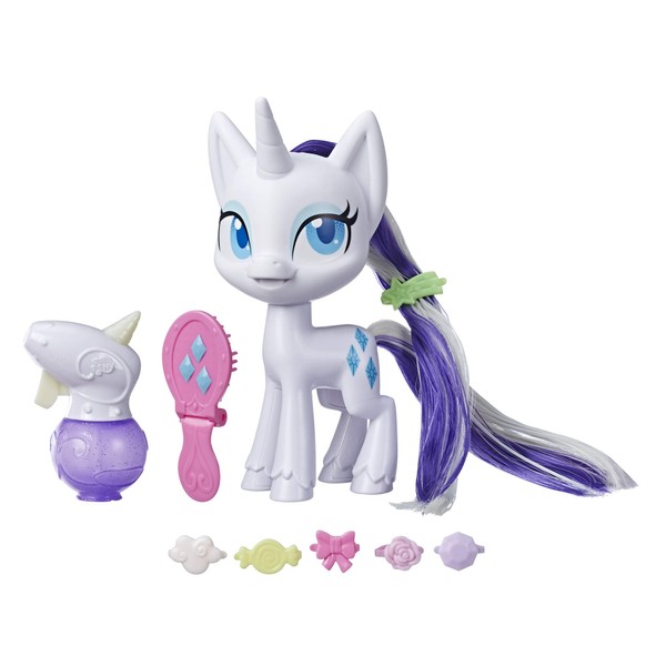 My Little Pony Magical Mane Rarity Toy - 6.5" Hair-Styling Pony Figure with Hair That Grows & Changes Color, 10 Surprise Accessories