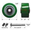 LONGRUNFORU 4" x 2" Industrial Casters, Polyurethane on Aluminum Wheel,