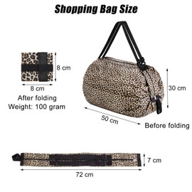 QZDAFFIC Shopping Bags - 2 Style Reusable Folding Travel Bags with Handles, Heavy Duty Handbags Hold 15 KG, Portable Non-Woven Shopper Basket Bag for Moving Gym Beach Market