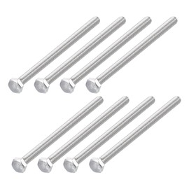 METALLIXITY Hex Bolts (M6-1x100mm) 8Pcs, 304 Stainless Steel Coarse Fully Threaded Hex Head Screw Bolt Machine Screws - for Furniture Repair, Silver