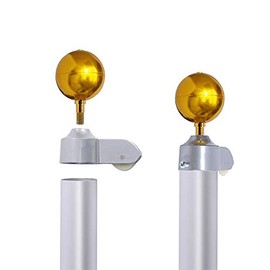 iElyiEsy Flag Pole Hardware Parts Repair Kits - 3" Topper Gold Ball + 40 Ft Halyard Rope + 6" Cleat Hook + 4 Flag Swivel Snap Hooks + Flagpole Pulley Truck for 2" OD Tube