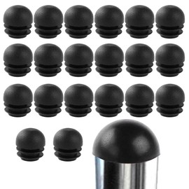 Round Plastic End Plugs, 20pcs Chair Leg End Caps Pipe Tube Inserts Floor Protectors for Tables, Beds, Chairs (Black 32mm)